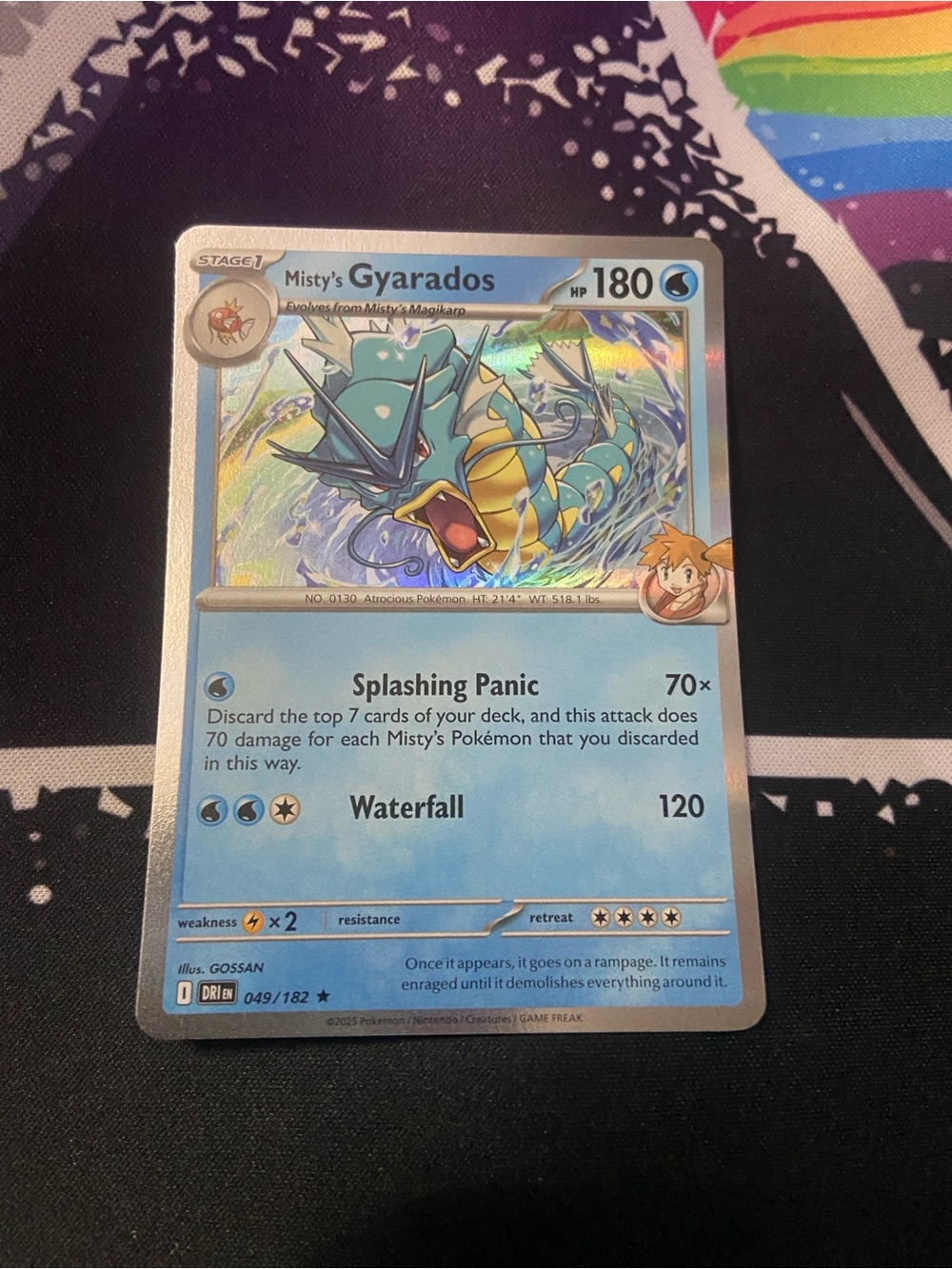 Misty's Gyarados (Card Number 049/182) Holo Destined Rivals